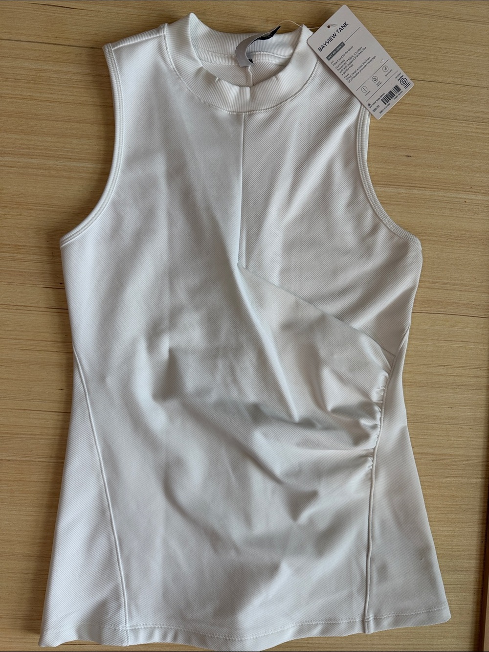 Athleta White Sleeveless Mock Neck Sculpted Tank